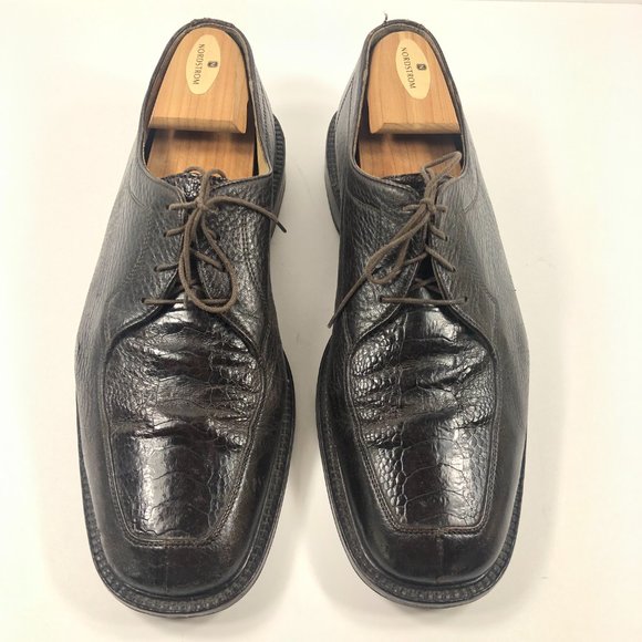 Belvedere Exotic Leather Dress Shoes Vibram Sole Dark Brown 10544 Mens Size 11 M main image 12